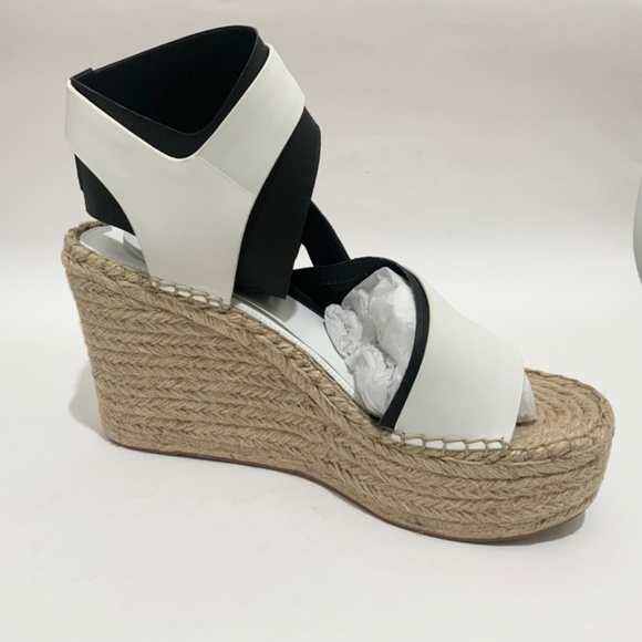 SIGERSON MORRISON Arien platform wedge Espadrille white leather sandal pumps 8.5 - Picture 8 of 13